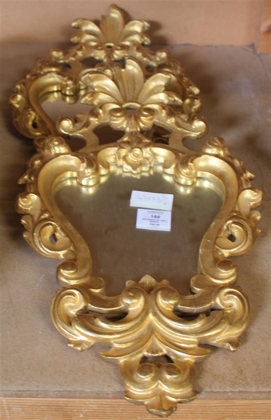 Pair Spanish gilt wall mirrors